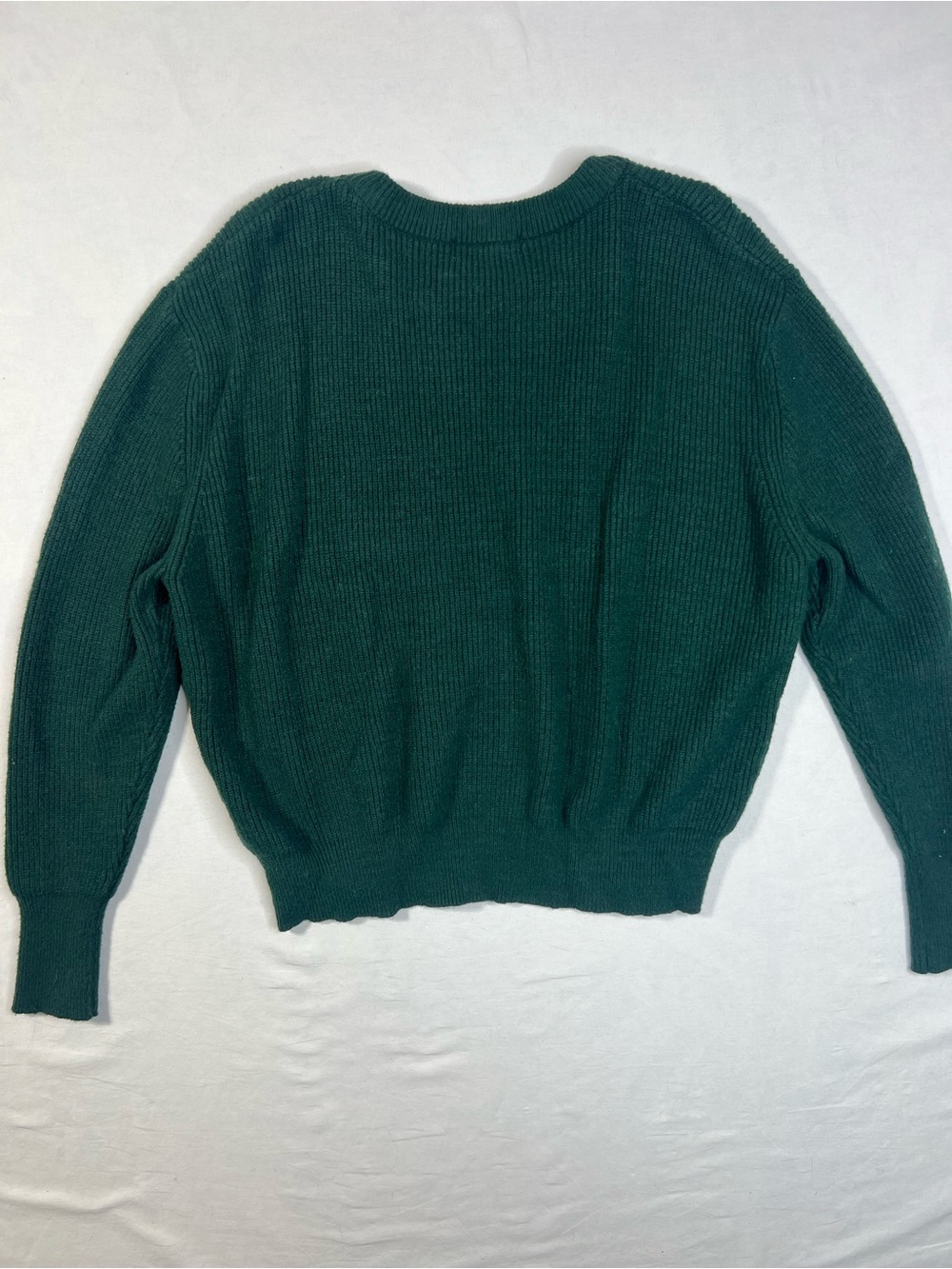 Elodie Dark Green Crewneck Knit Sweater - Picture 4 of 5